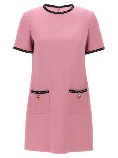 Shop Moschino Crepe Dress Dresses In Pink