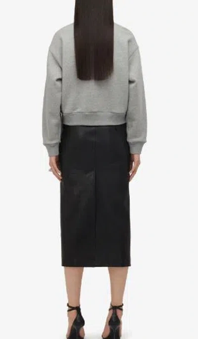 Alexander Mcqueen Cut-out Detailed Crewneck Sweatshirt In Grey