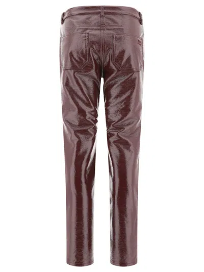 Courrèges Reedition Vinyl Trousers In Bordeaux