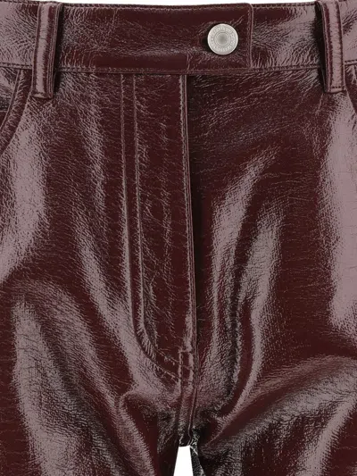 Courrèges Reedition Vinyl Trousers In Bordeaux