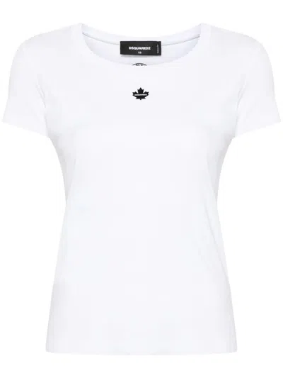 Shop Dsquared2 Appliqué-logo Cotton T-shirt In White