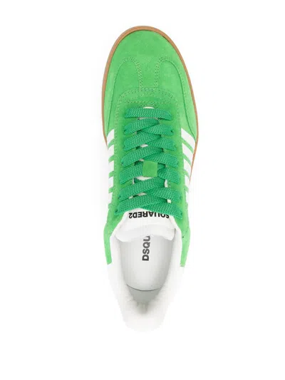Dsquared2 Green Low Top Sneakers In Verde+bianco