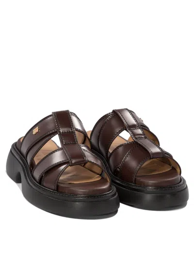 Shop Ganni "mule" Sandals In Brown