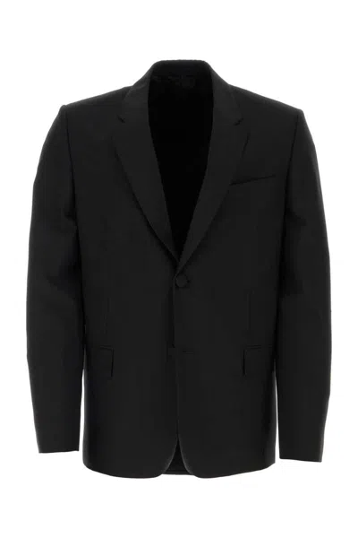 Givenchy Black Stretch Wool Blend Blazer In Black