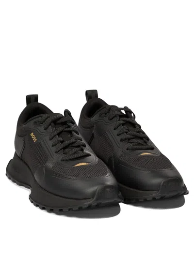 Hugo Boss Boss Jonah Fabric Low-top Sneakers In Black