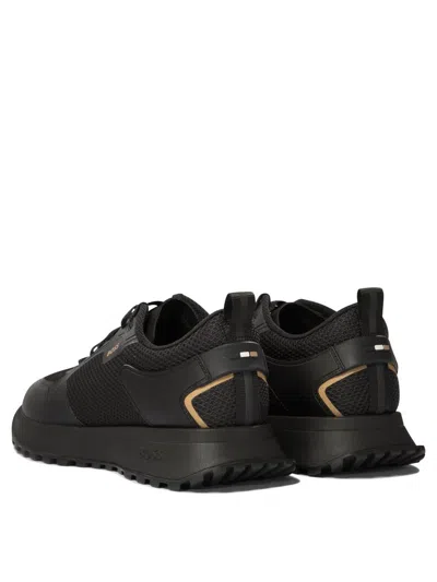 Hugo Boss Boss Jonah Fabric Low-top Sneakers In Black