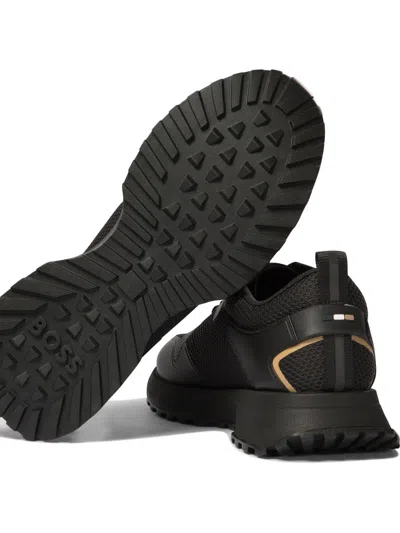 Hugo Boss Boss Jonah Fabric Low-top Sneakers In Black