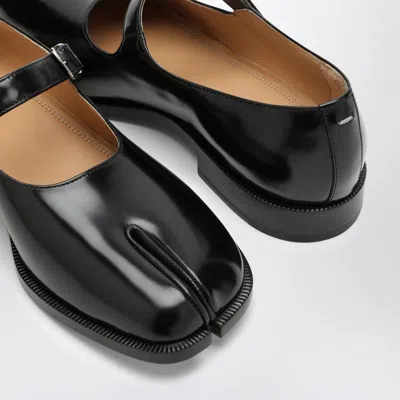 Shop Maison Margiela Brushed Mary-jane Tabi In Black