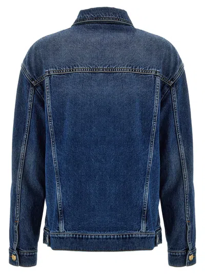 Shop Moschino 'teddy' Button Jacket In Blue