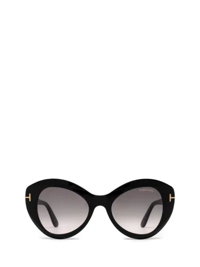 Shop Tom Ford Eyewear Sunglasses In Shiny Black