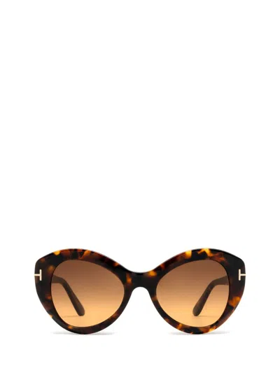 Shop Tom Ford Eyewear Sunglasses In Dark Havana