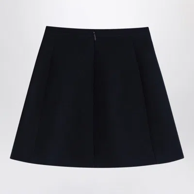 Valentino Elegant Navy Mini Skirt With Vlogo Waistband In Blue