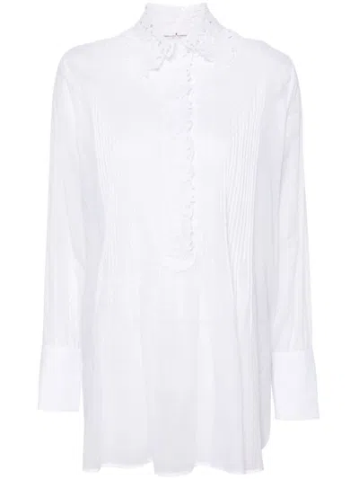 Ermanno Scervino Floral-lace Cotton Shirt In White