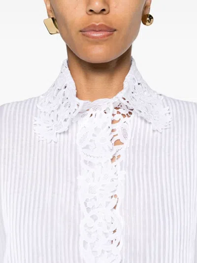 Ermanno Scervino Floral-lace Cotton Shirt In White