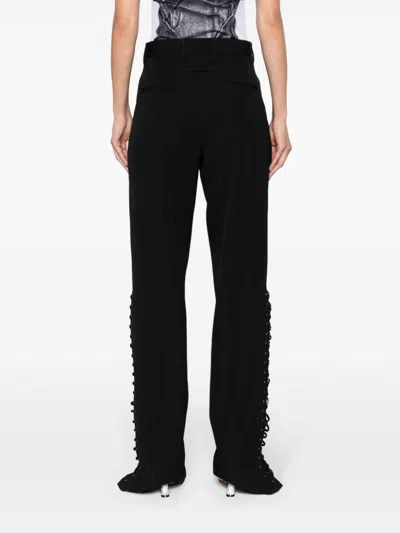 Jean Paul Gaultier Straight Leg Wool Trousers In Black