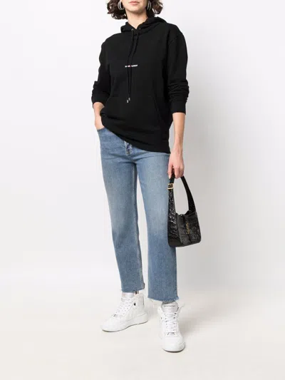 Saint Laurent Logo Hoodie Sweatshirt In Black