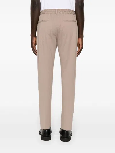 Circolo 1901 Piqué Drawstring Trousers With Pressed Crease In Dove Grey