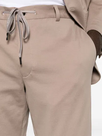 Circolo 1901 Piqué Drawstring Trousers With Pressed Crease In Dove Grey
