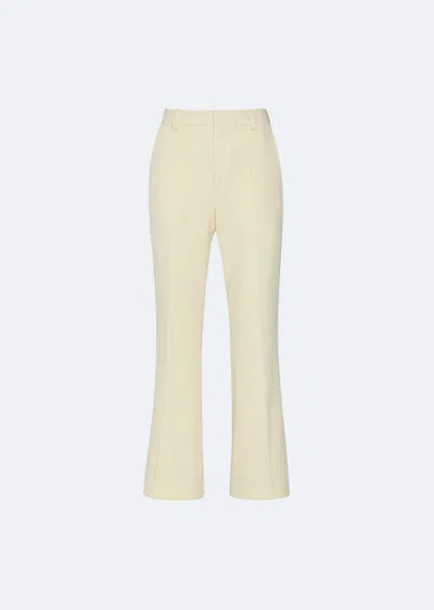 Lapointe Matte Crepe High Waisted Cropped Flare Pant In Cream