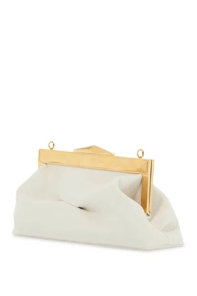 Jimmy Choo Women's Leather Diamond Frame Clutch In Bianco