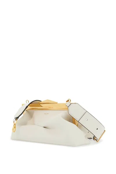 Jimmy Choo Women's Leather Diamond Frame Clutch In Bianco