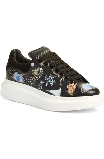 Alexander Mcqueen 'night Obsession' Lace-up Sneaker (women) In Black Floral