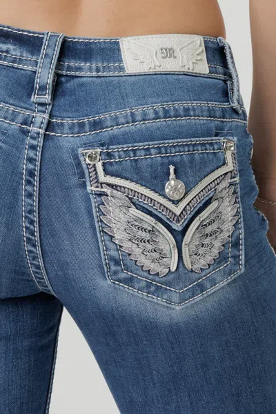Miss Me Angel Dust Bootcut Jeans In Medium Wash
