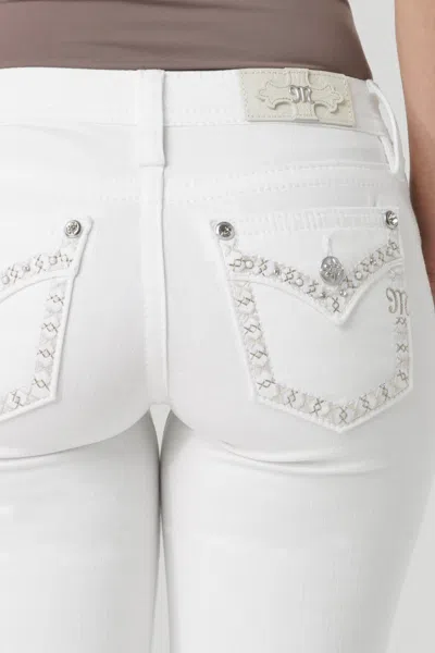 Miss Me Aspen White Stitch Bootcut Jeans In White