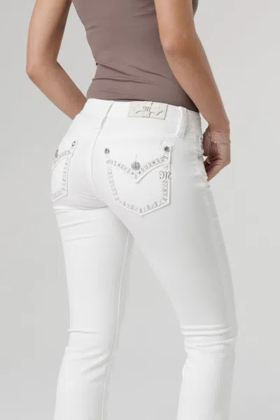Miss Me Aspen White Stitch Bootcut Jeans In White