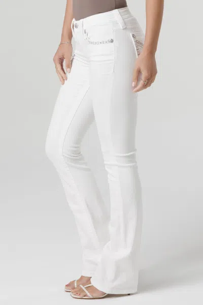 Miss Me Aspen White Stitch Bootcut Jeans In White