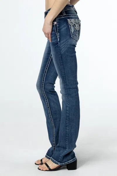 Miss Me Aztec Dreams Bootcut Jeans In Med/dark Wash