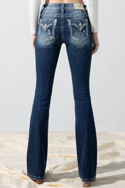 Miss Me Boundless Border Bootcut Jeans In Medium Wash