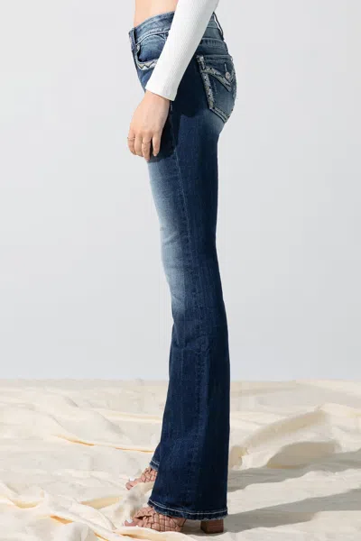 Miss Me Boundless Border Bootcut Jeans In Medium Wash