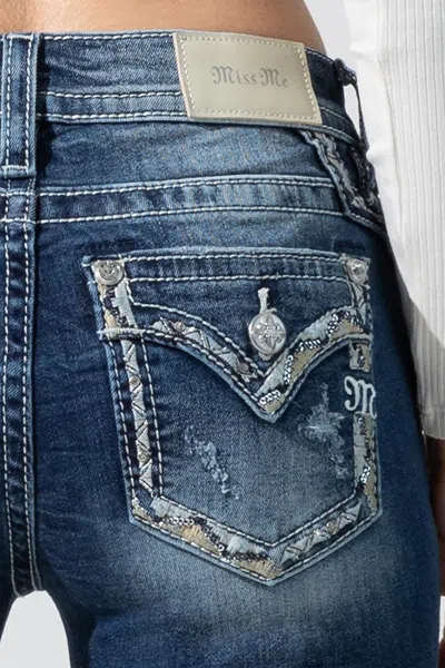 Miss Me Boundless Border Bootcut Jeans In Medium Wash