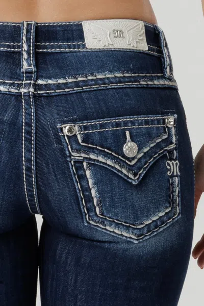 Miss Me Classic Saddle Stitch Bootcut Jeans In Dark Wash