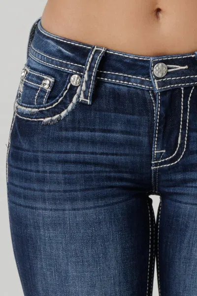 Miss Me Classic Saddle Stitch Bootcut Jeans In Dark Wash