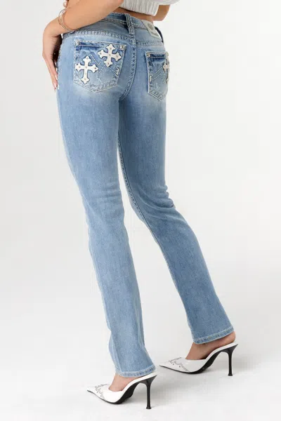 Miss Me Cross Couture Straight Jeans In Dark Wash