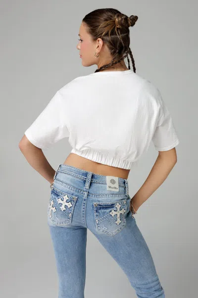 Miss Me Cross Couture Straight Jeans In Dark Wash