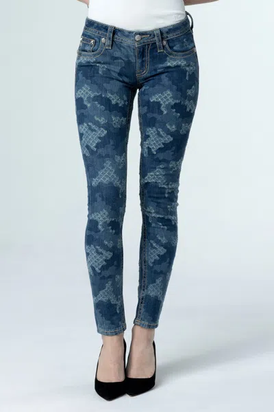 Miss Me Denim Camo Skinny Jeans In Medium Wash