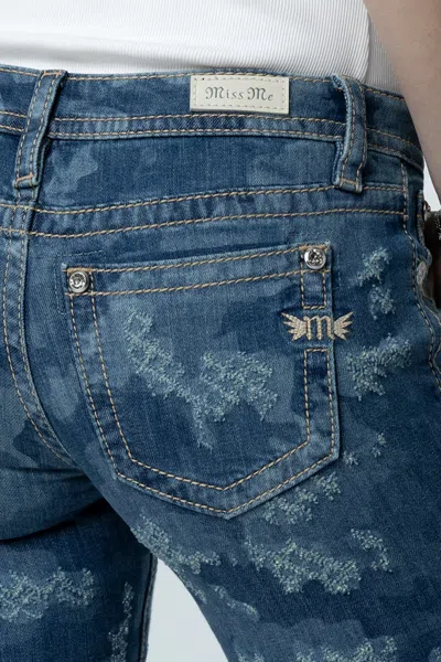 Miss Me Denim Camo Skinny Jeans In Medium Wash