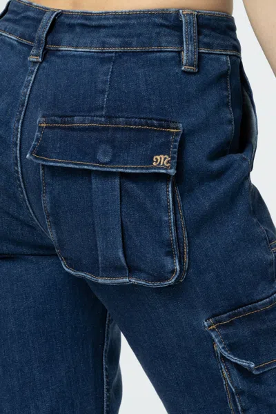 Miss Me Denim Cargo Jeans In Med/dark Wash