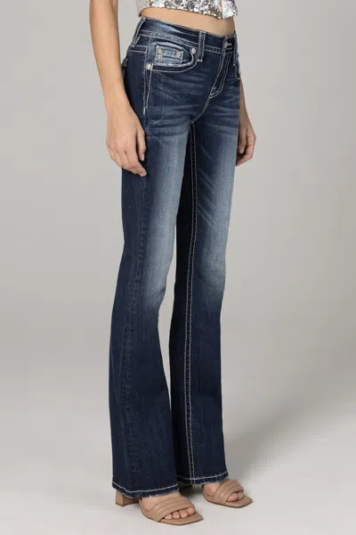 Miss Me Double Horseshoe Bootcut Jeans In Dark Wash