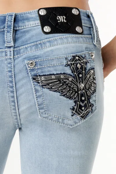 Miss Me Ethereal Wings Bootcut Jeans In Light Wash