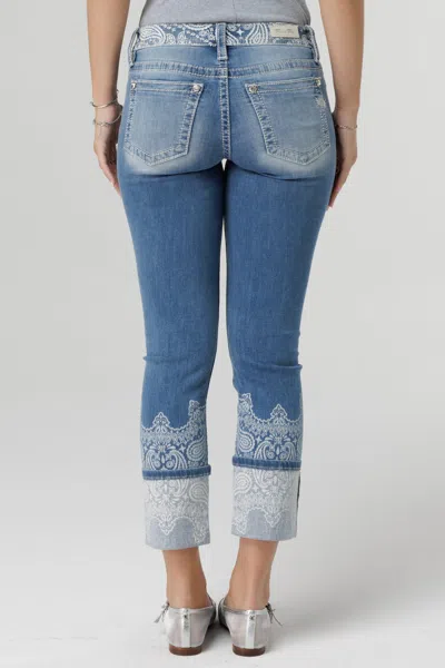 Miss Me Evermore Cropped Straight Jeans In Light Wash