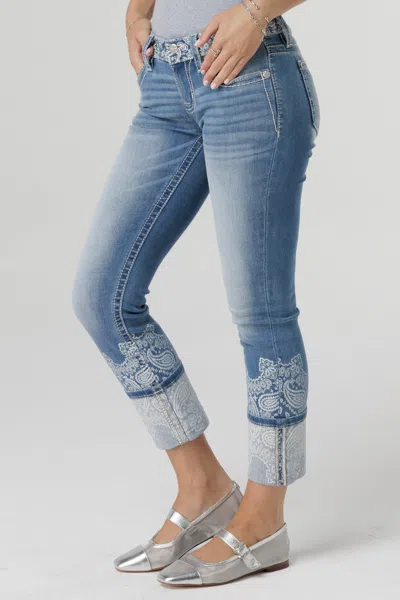 Miss Me Evermore Cropped Straight Jeans In Light Wash