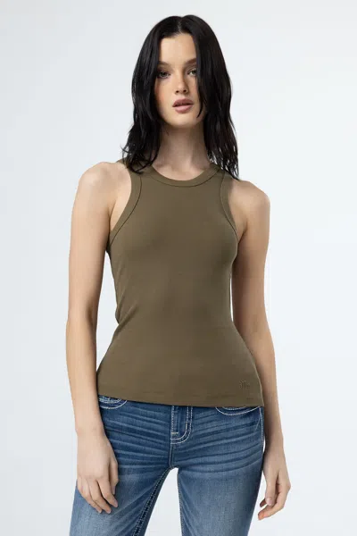 Miss Me Everyday Seam Racerback Tank In Black