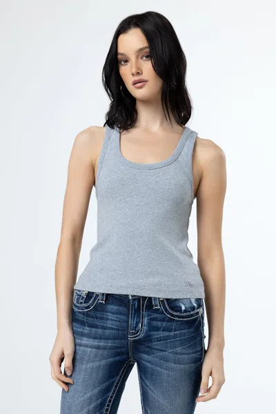 Miss Me Everyday Seam Scoop Tank In Beige