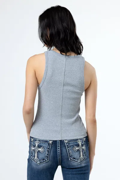 Miss Me Everyday Seam Scoop Tank In Beige