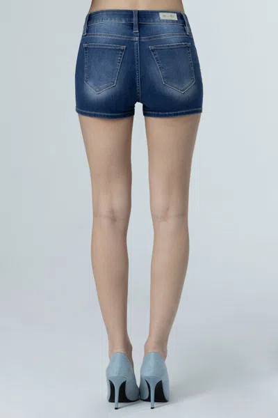 Miss Me Falling Flowers Shorts In Light Wash