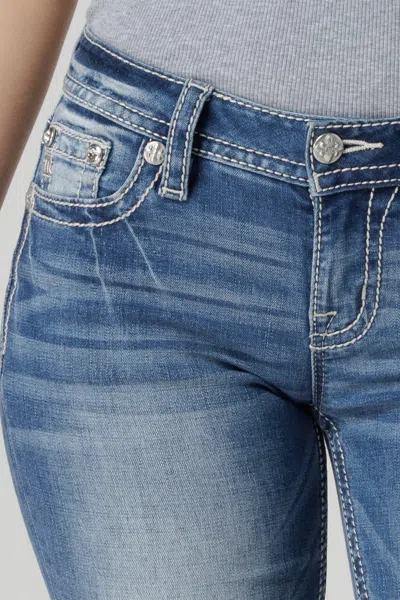 Miss Me Featherington Floral Bootcut Jeans In Medium Wash